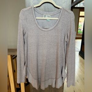 Saturday Sunday by Anthropologie Taupe Cozy Waffle Sweater, Size Small